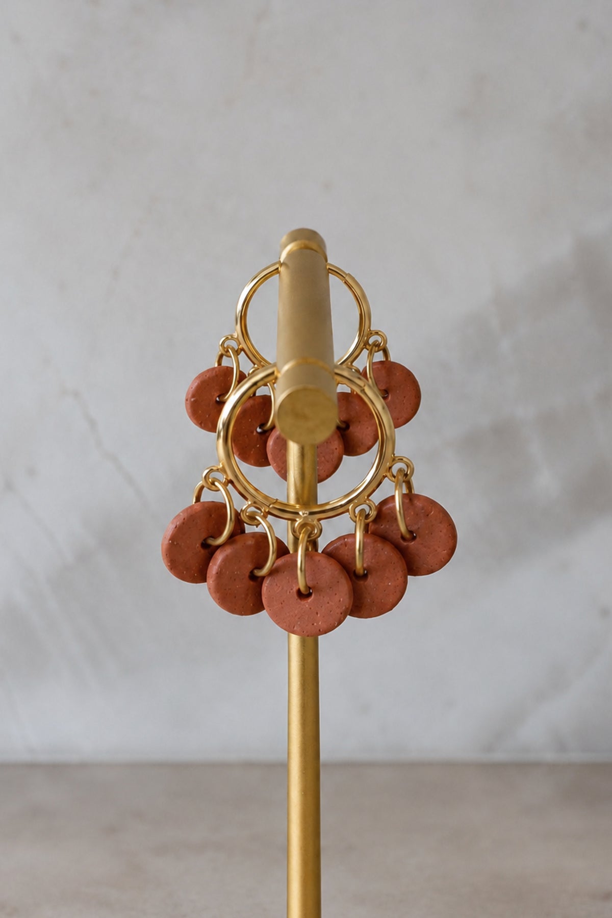 Ceramic Drop Hoop Earrings