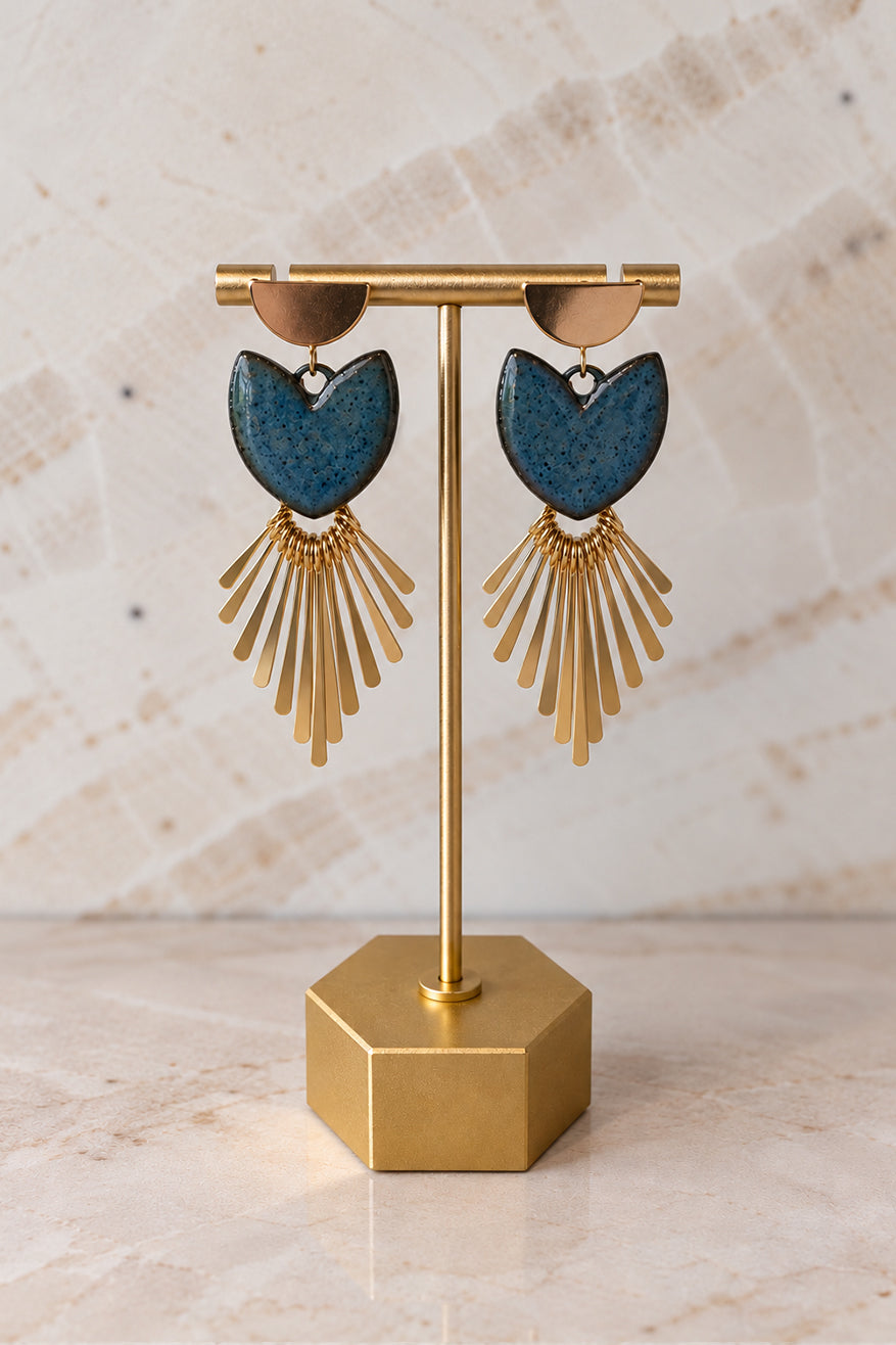 Ceramic Heart Earrings