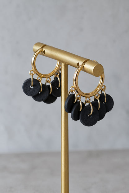 Ceramic Drop Hoop Earrings