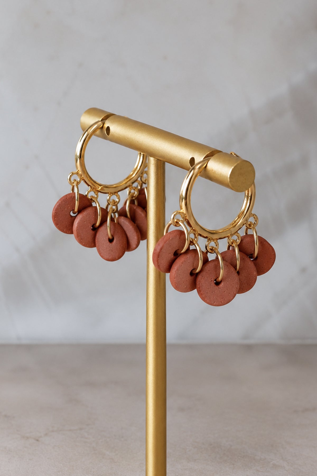 Ceramic Drop Hoop Earrings