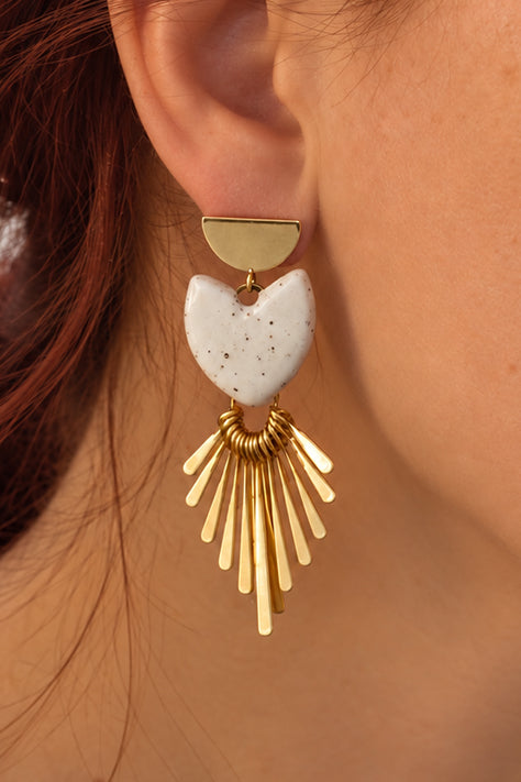 Ceramic Heart Earrings