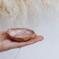 Pink Ring dish / tiny bowl made by crisp ceramic pottery.